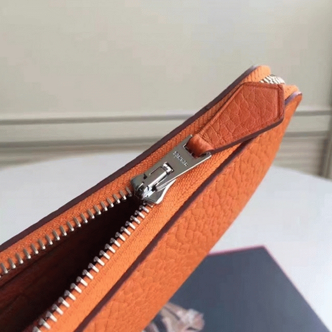 Orange 1:1 Replica Hermes Wallet Azap Zipped