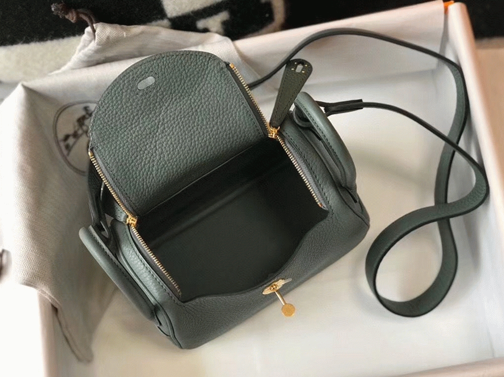 Best replica Hermes Lindy Mini handbag in vert amande