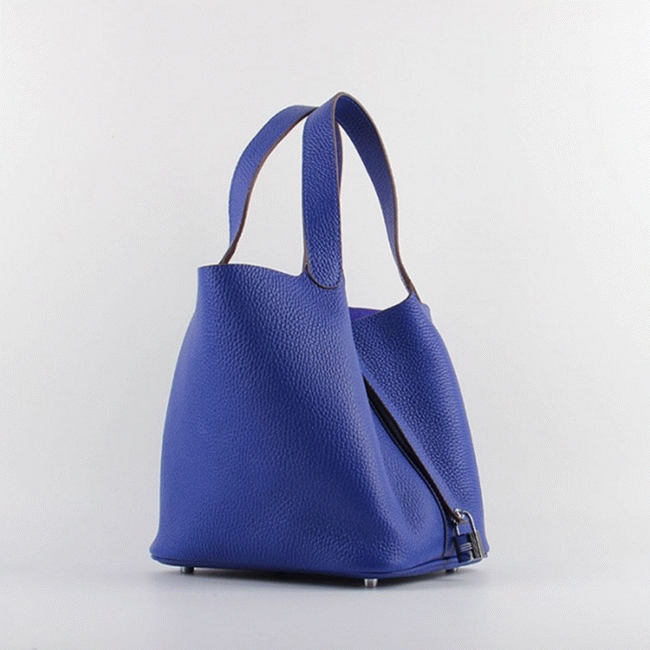 Electric blue imitation AAA Hermes Picotin Lock handbag