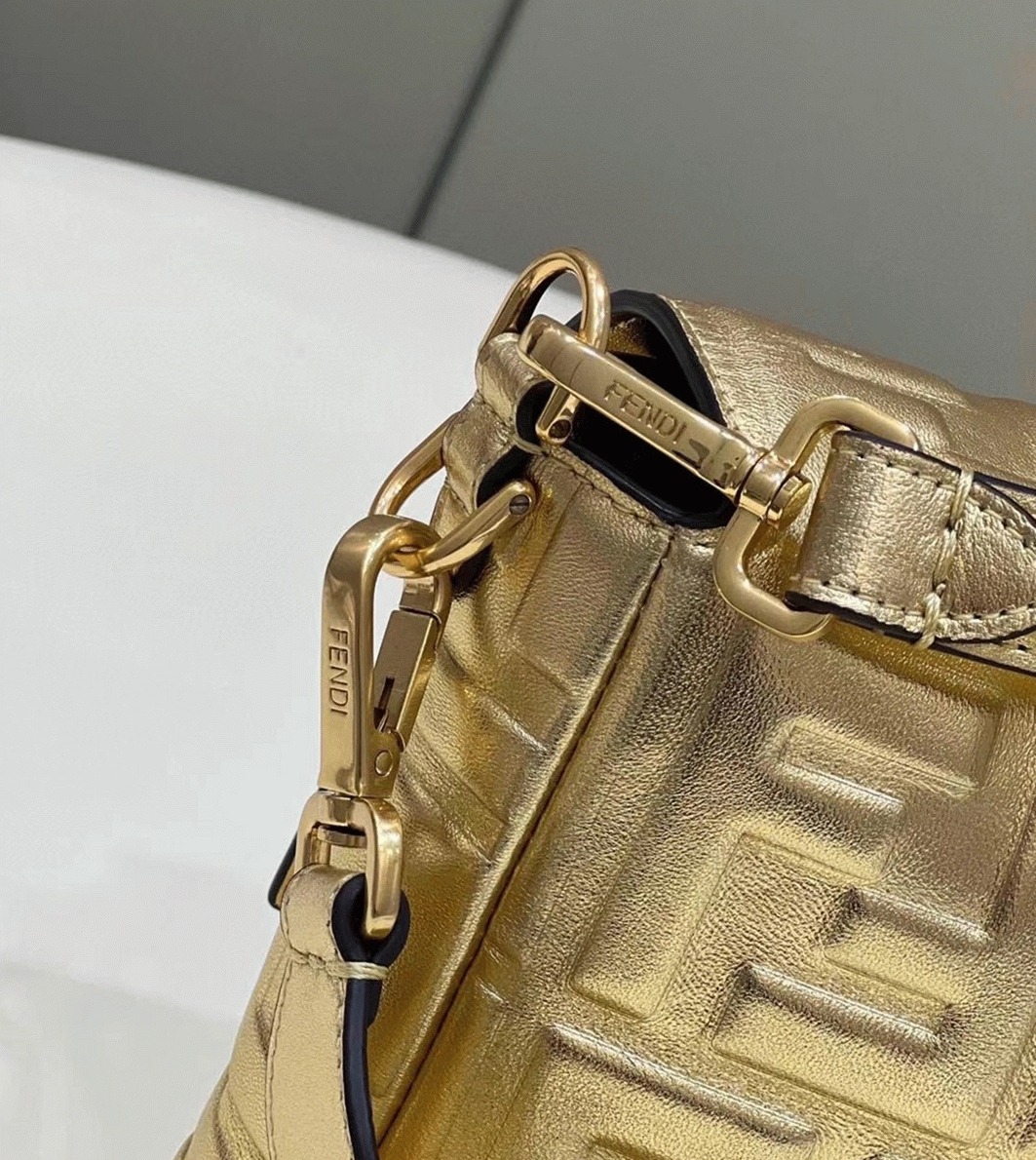 Top Quality Replica Fendi Large Baguette Bag In Gold FF