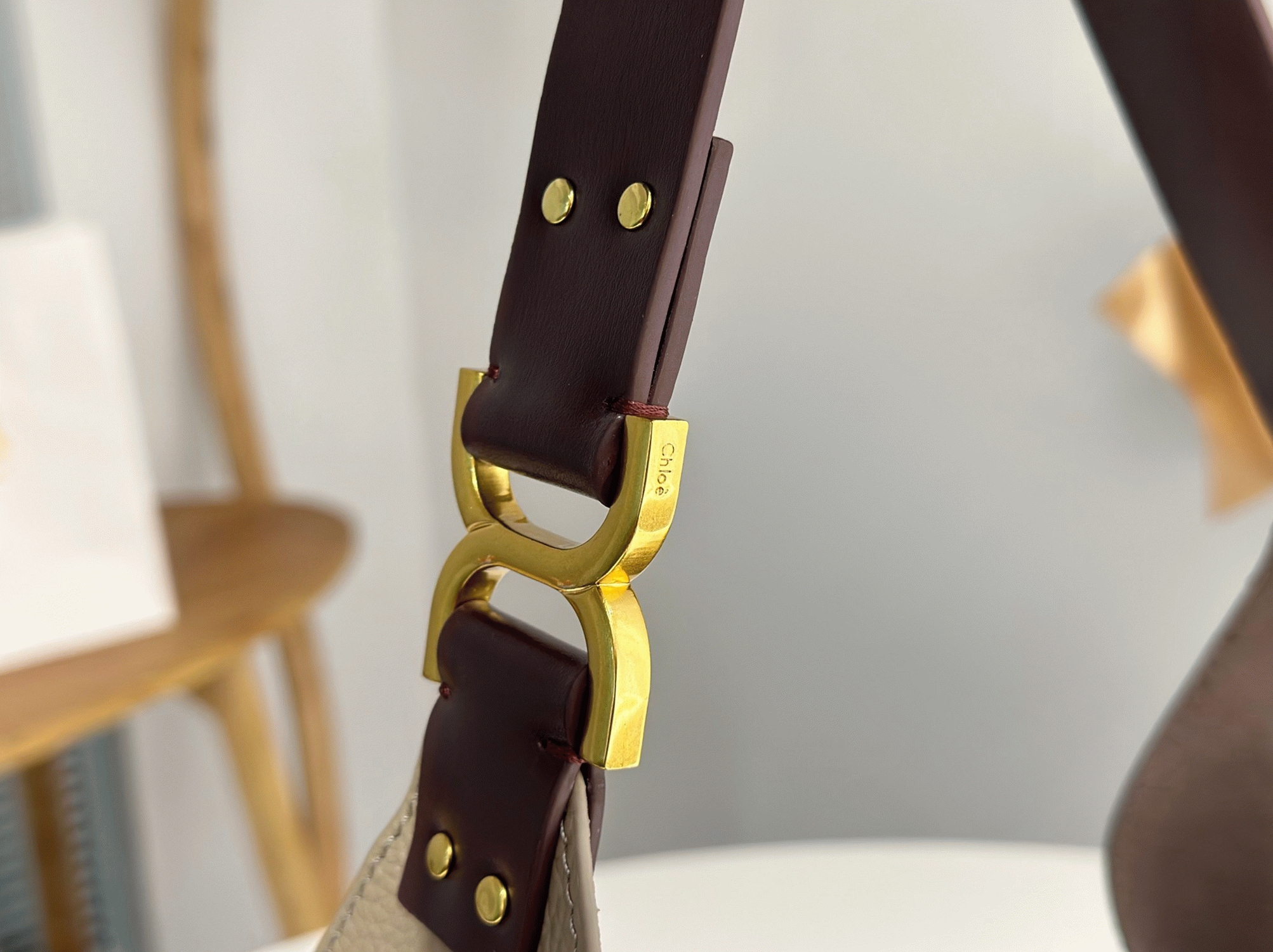 Top Quality Fake Chloe Marcie Hobo Bag in Grey Grained Leather