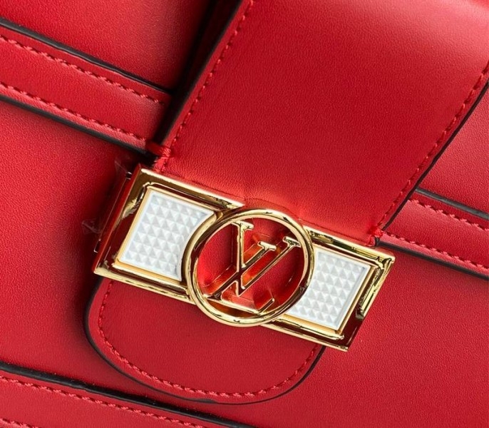 Louis Vuitton Dauphine Lugano MM Bag In Bloody Mary Red