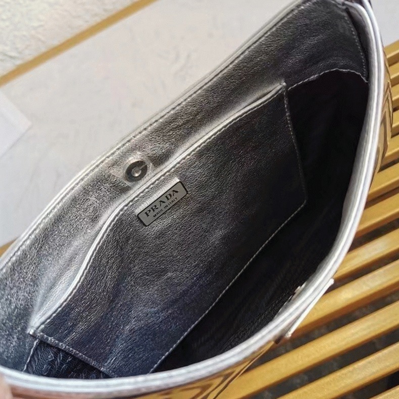 Silver Prada Cleo Small Bag Fake