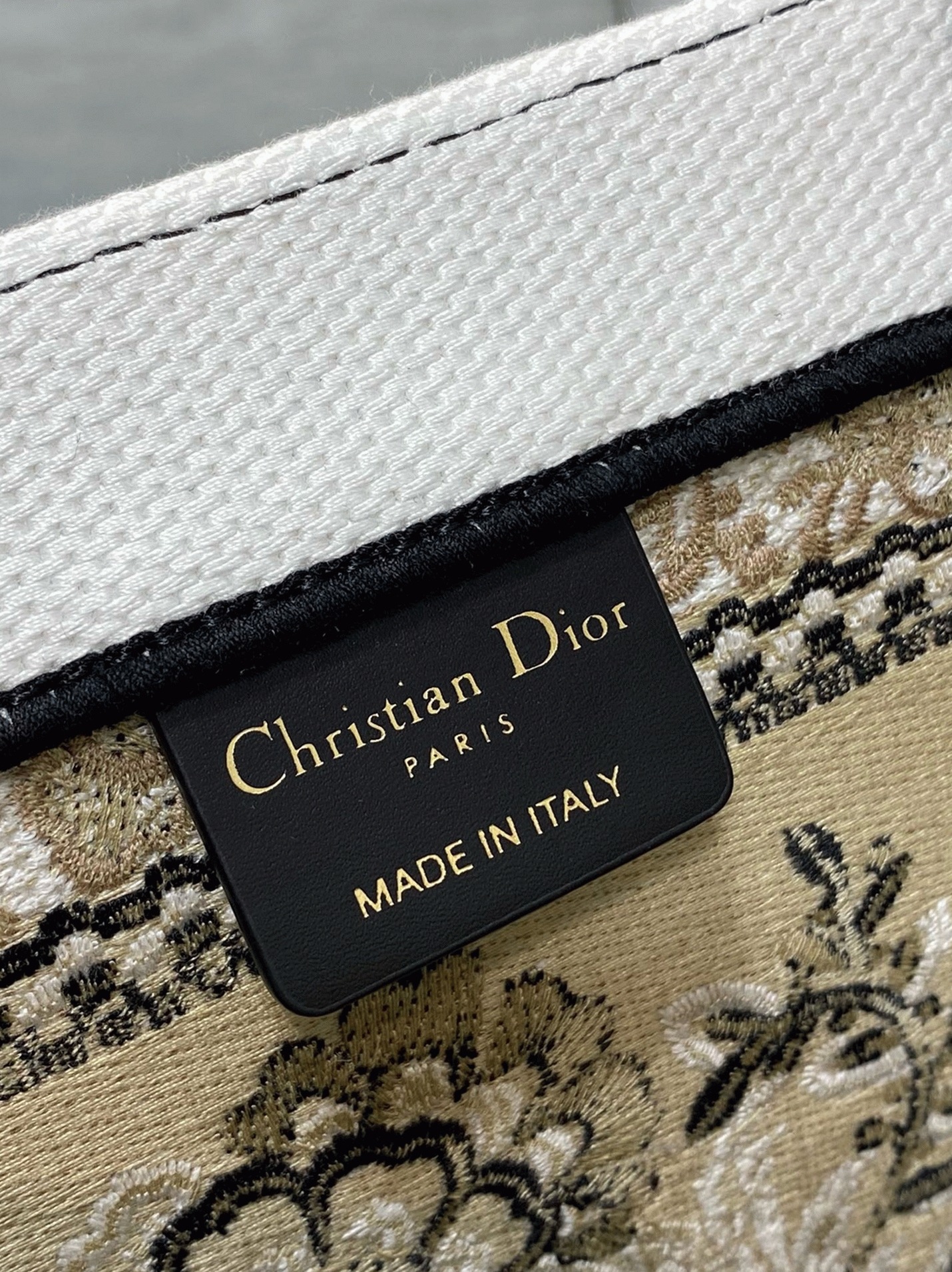 Dior Large Book Tote Bag Fake in Beige Butterfly Bandana Embroidery