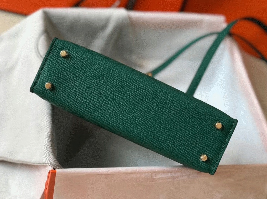 Hermes Kelly Mini II Bag Replica in Vert Vertigo