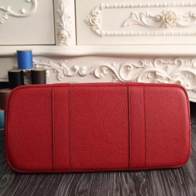 Red Fake AAA Hermes Garden Party 30cm Bright Tote Bag