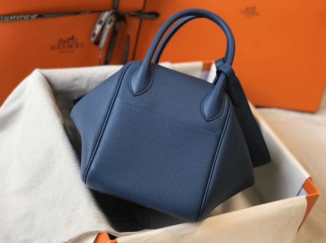 Copy Hermes Lindy 30cm bag in blue agate shade