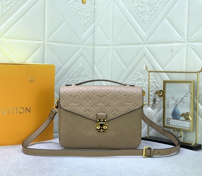 LV Monogram Empreinte Leather Metis In Tourterelle Grey M44881