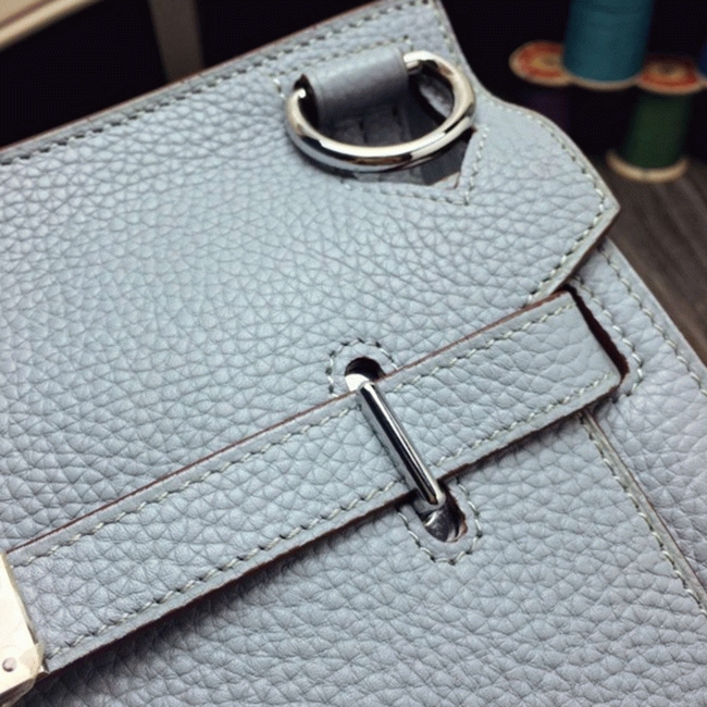 Blue lin fake designer Hermes Jypsiere 31cm handbag