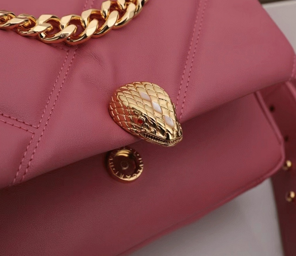 Knockoff Bvlgari Serpenti Cabochon Small Bag Pink Leather