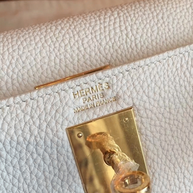 White Clemence Replica Designer Kelly Retourne 32cm Hermes Handbag