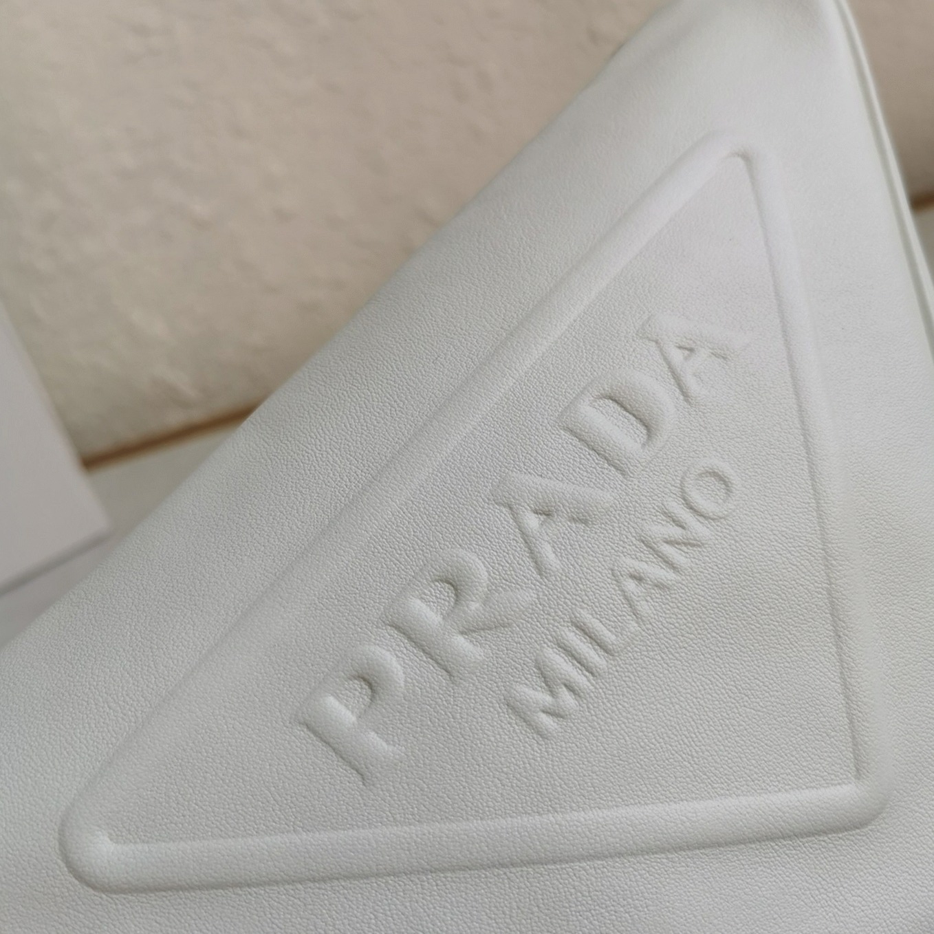 Prada Triangle Shoulder Bag Fake in White