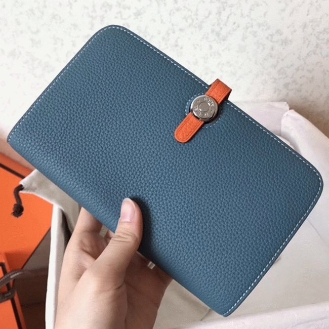 Jean orange fake Hermes Dogon duo wallet