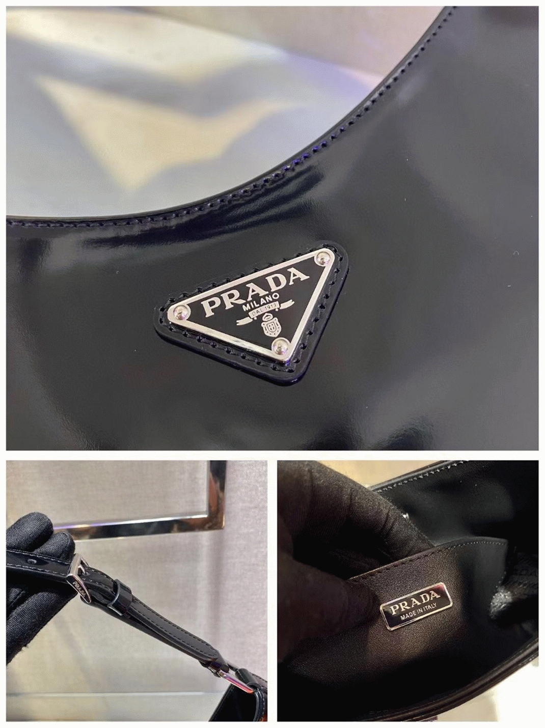 Black Prada Cleo Large Bag Fake