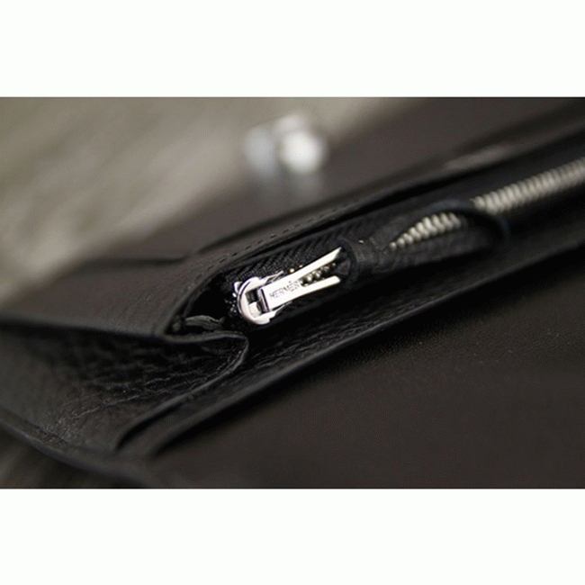 Black fake luxury Hermes Dogon combine wallet