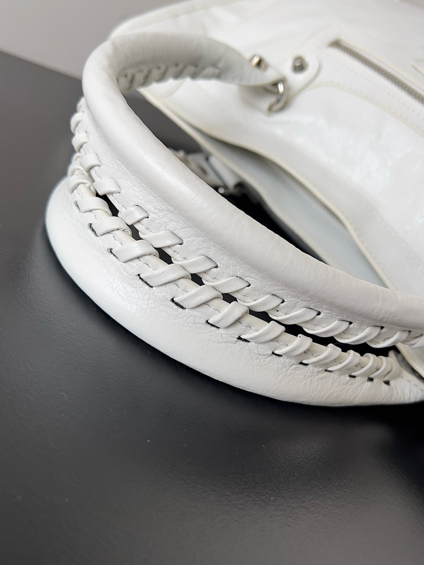Knockoff Balenciaga Le City Medium Bag White Arena Lambskin