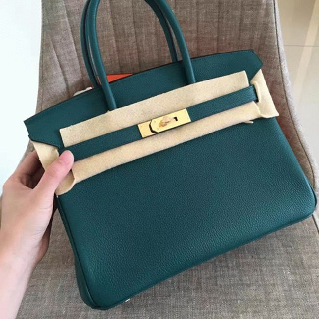1:1 Copy Hermes Birkin 30cm Bag in Malachite Shade