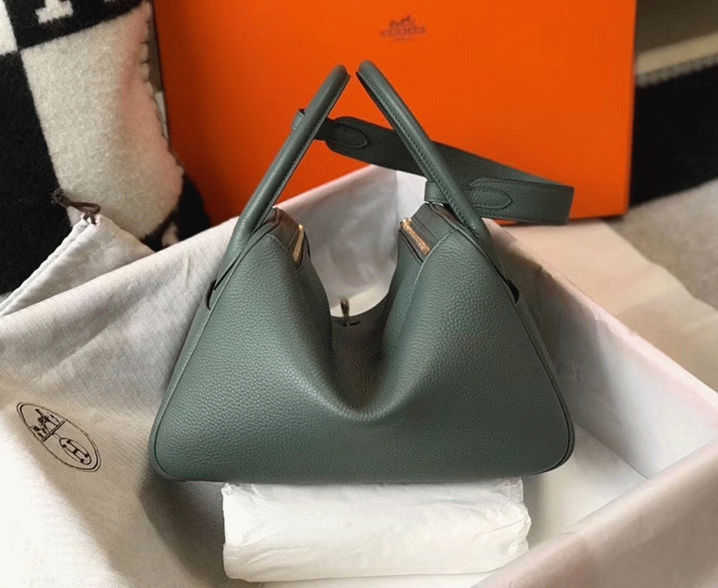 Replica Hermes Lindy bag 26cm in vert amande
