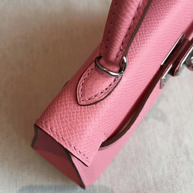 Rose Confetti Epsom Budget Knockoff Hermes Kelly 20cm Purse