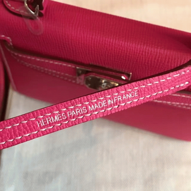 Rose Red Epsom Copy Faux Hermes Kelly 20cm Handbag