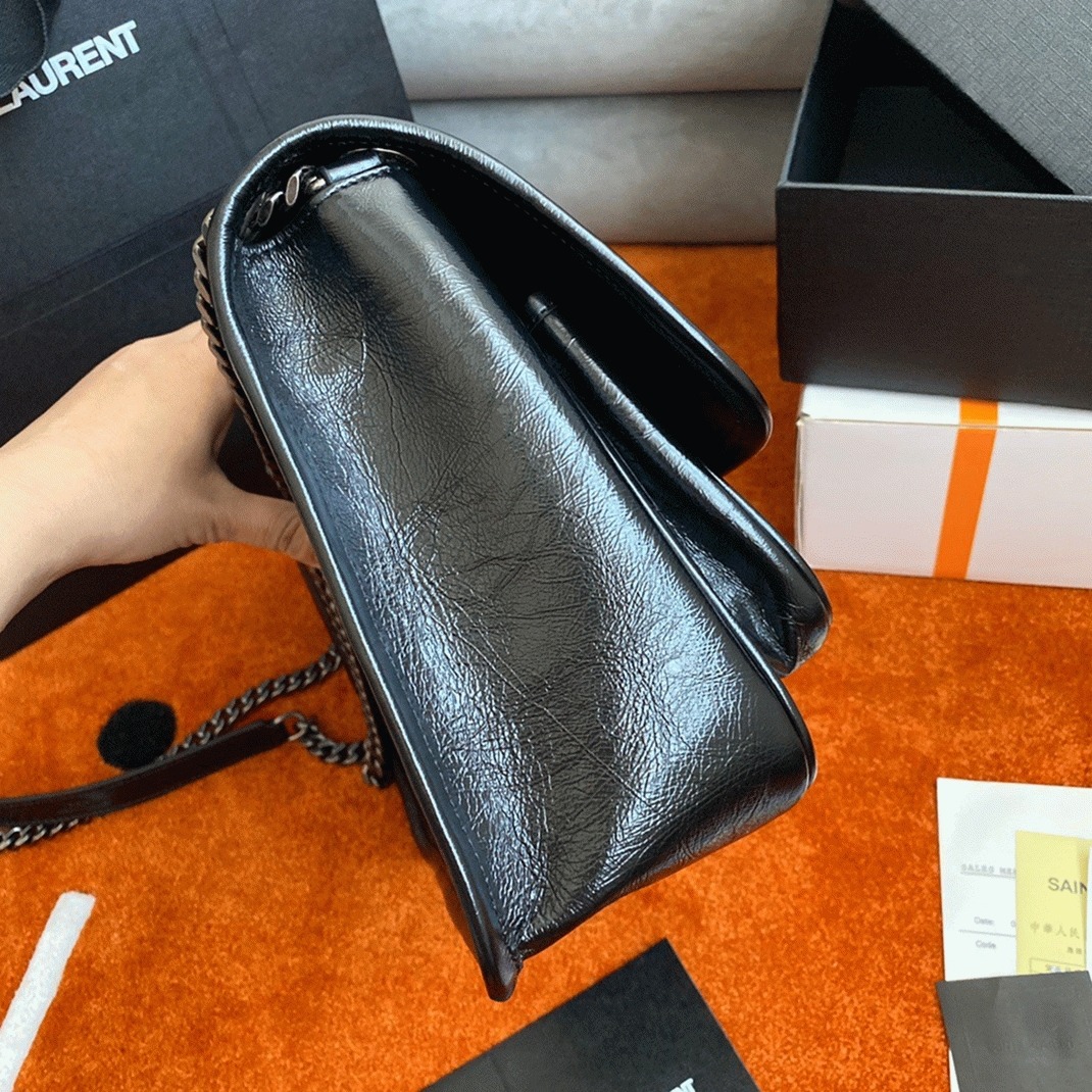 Replica Saint Laurent Niki Medium Chain Bag Black