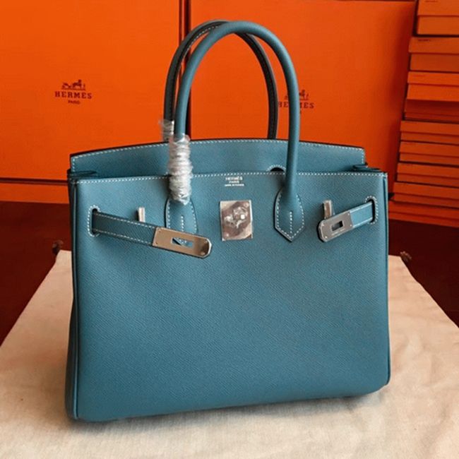 Blue Jean Hermes Birkin 30cm Imitation Handbag
