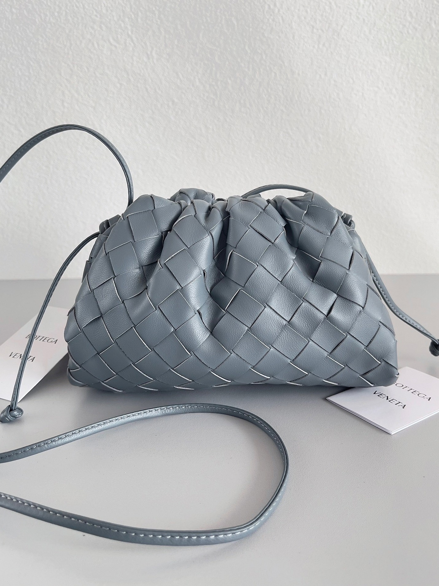 Fake Bottega Veneta Mini Pouch with Strap Thunder