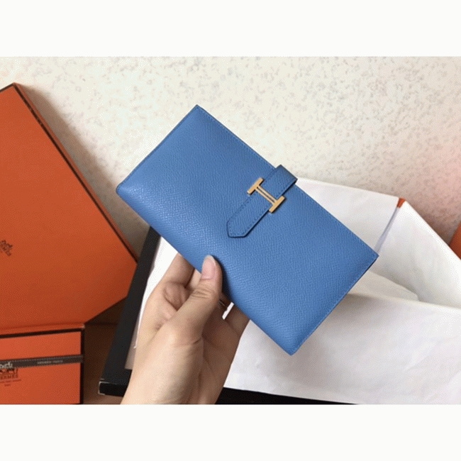 Blue Jean Epsom Replica Hermes Bearn Wallet