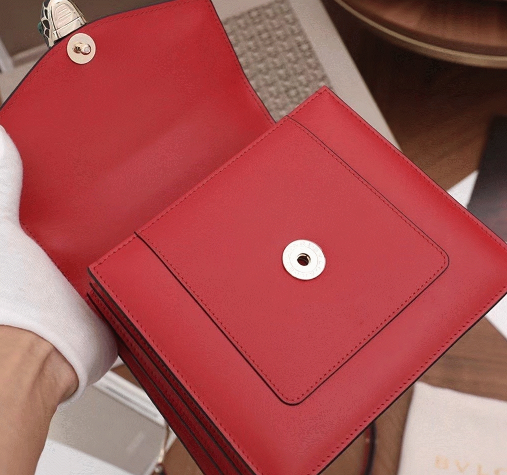 Fake Bvlgari Serpenti Forever Small Bag Red Calfskin