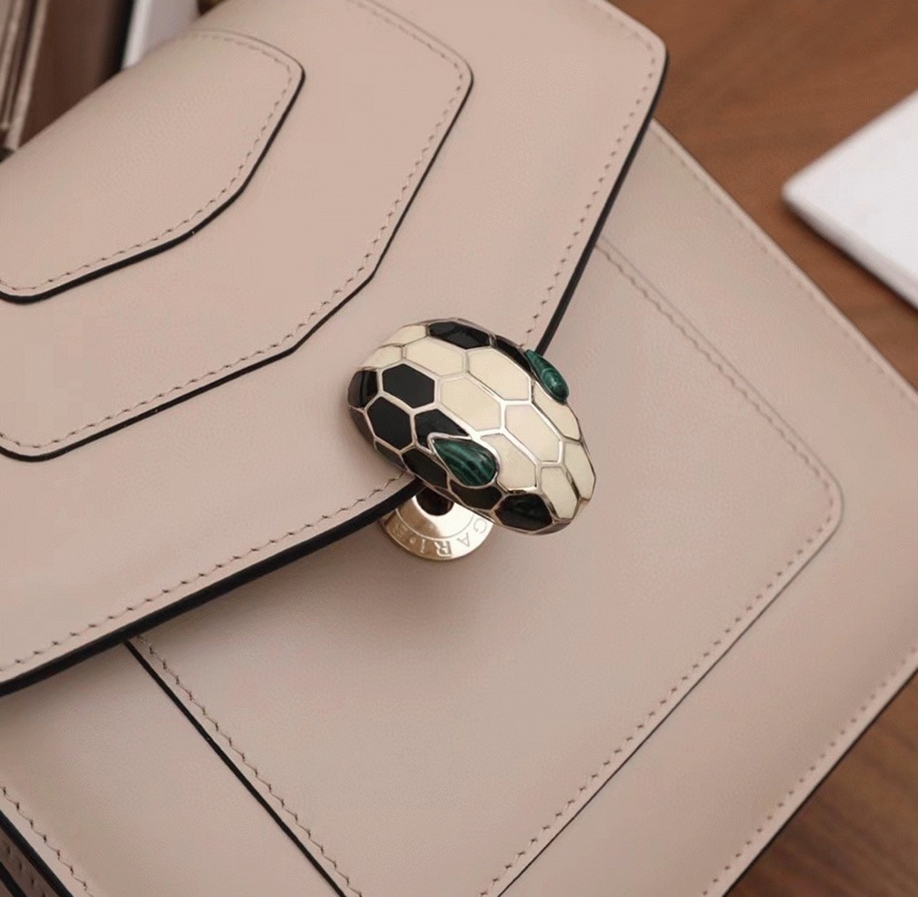 Fake Bvlgari Serpenti Forever Small Bag Beige Calfskin