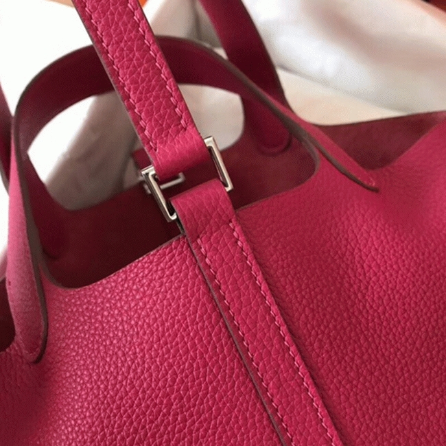 Peach knockoff Hermes Picotin Lock 18cm handbag
