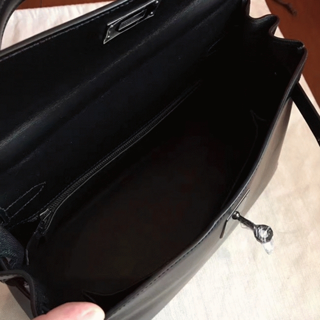 So Black Imitation Hermes Kelly Retourne 32cm French Style Bag