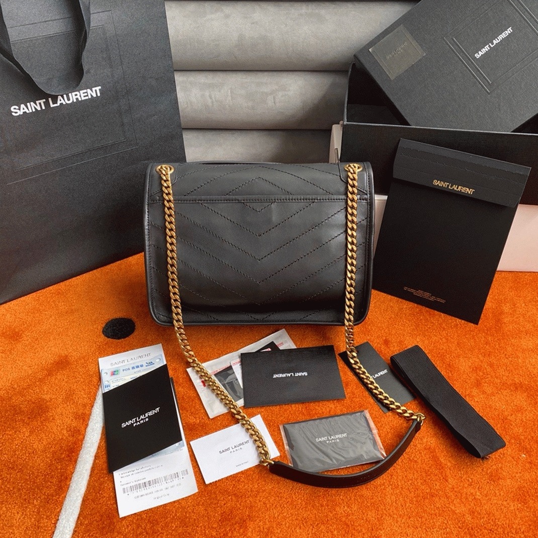 Fake Saint Laurent Niki Medium Chain Bag Black