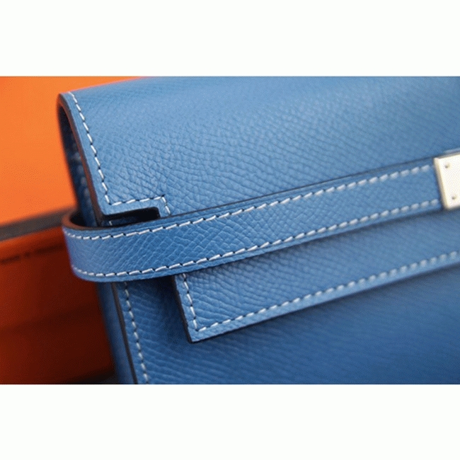 Jean blue knockoff Hermes Kelly Longue wallet