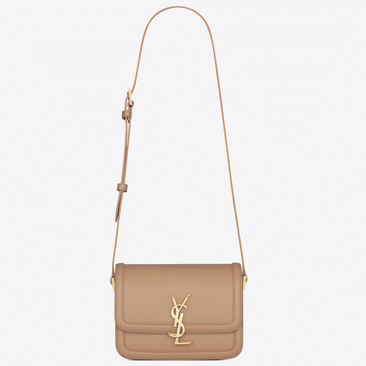 Replica Saint Laurent Small Solferino Bag Dark Beige Calfskin