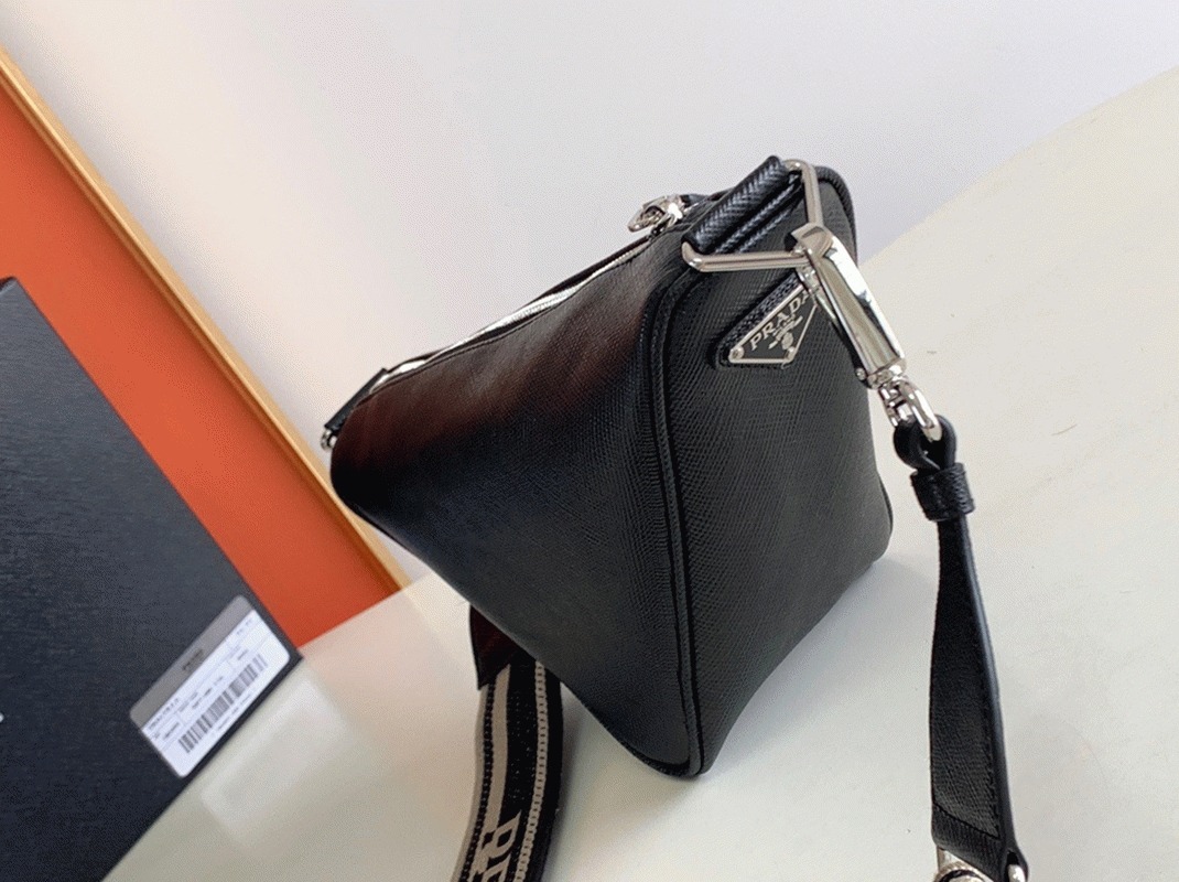 Prada Triangle Shoulder Bag Fake in Black
