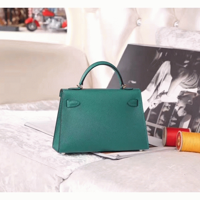 Malachite Epsom ReplicaLuxury Hermes Kelly 20cm Handbag
