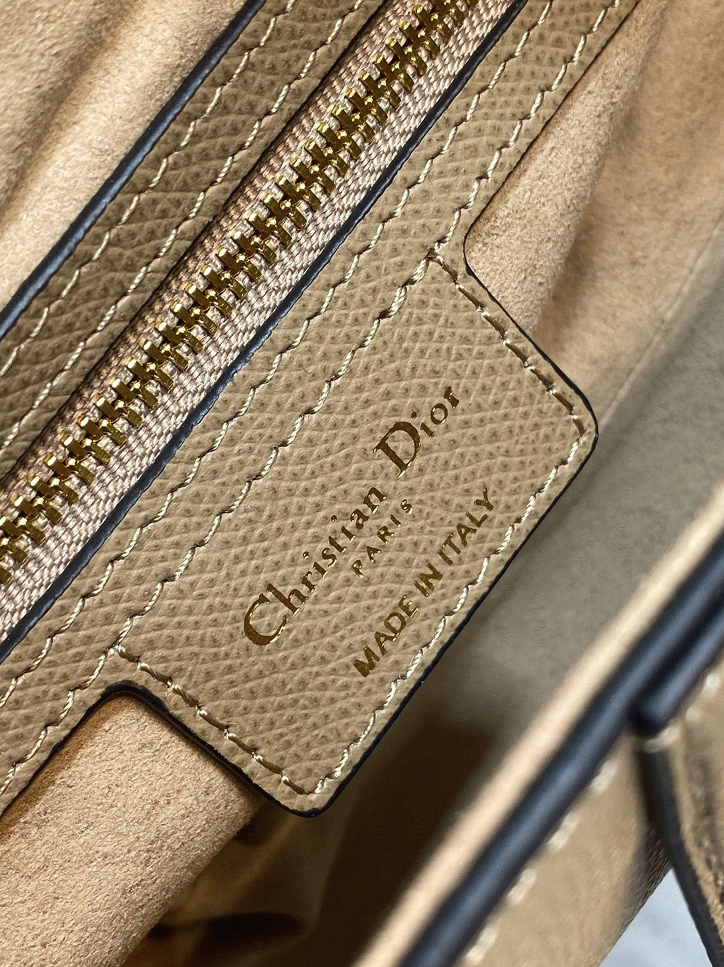 Dior Saddle Bag with Strap Replica in Sand Grained Calfskin