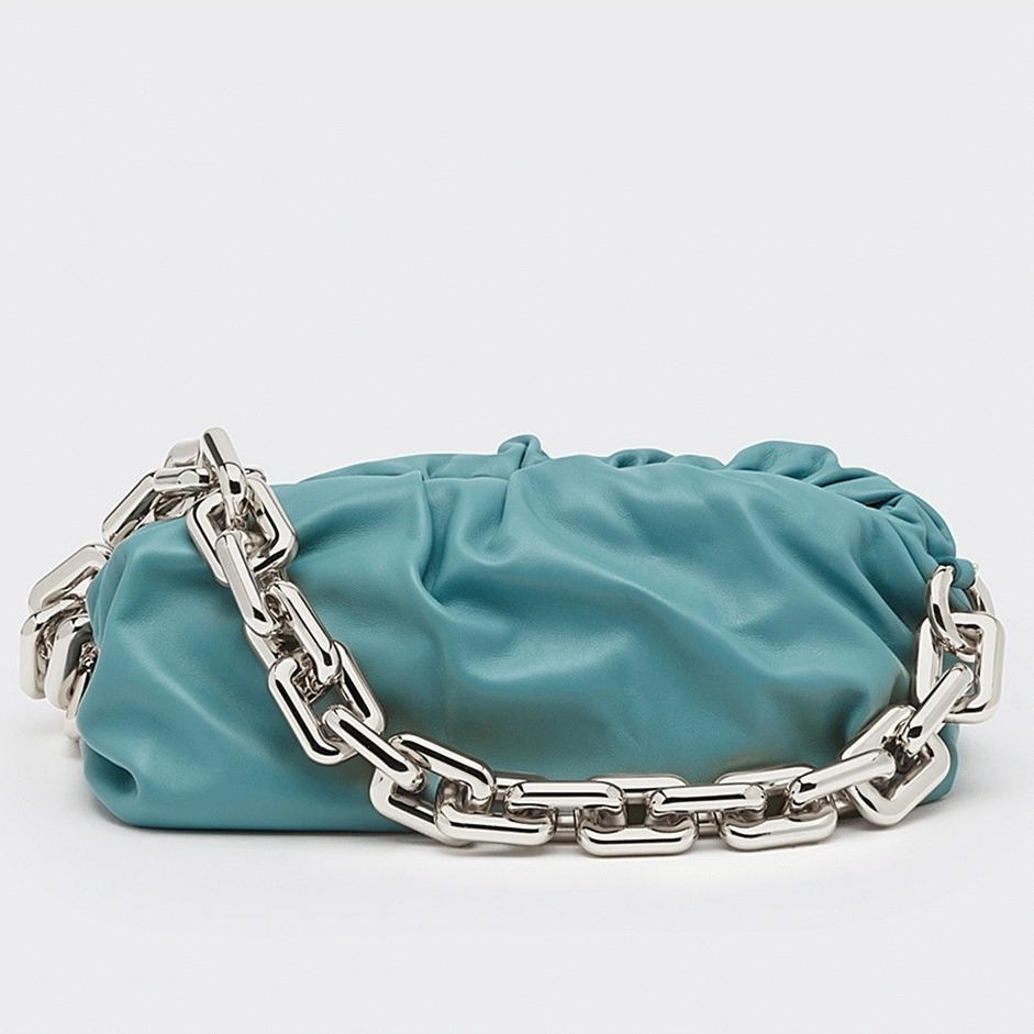 Faux Bottega Veneta The Chain Pouch Bag Lake Green