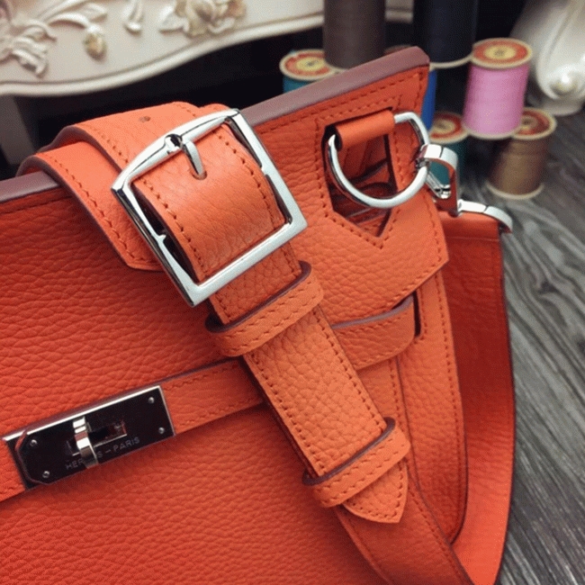Orange replica Hermes Jypsiere 31cm handbag