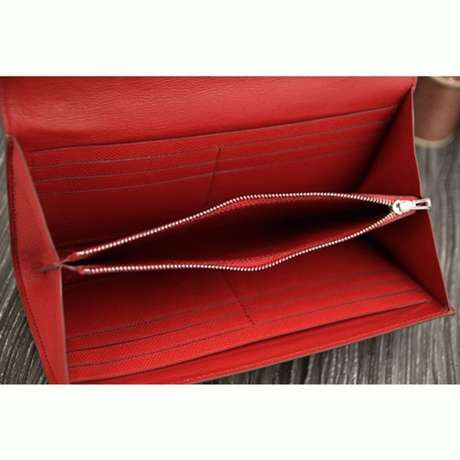 Red AAA fake Hermes Constance wallet