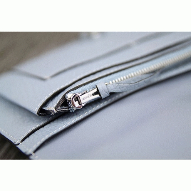 Blue lin best replica Hermes Dogon combine wallet