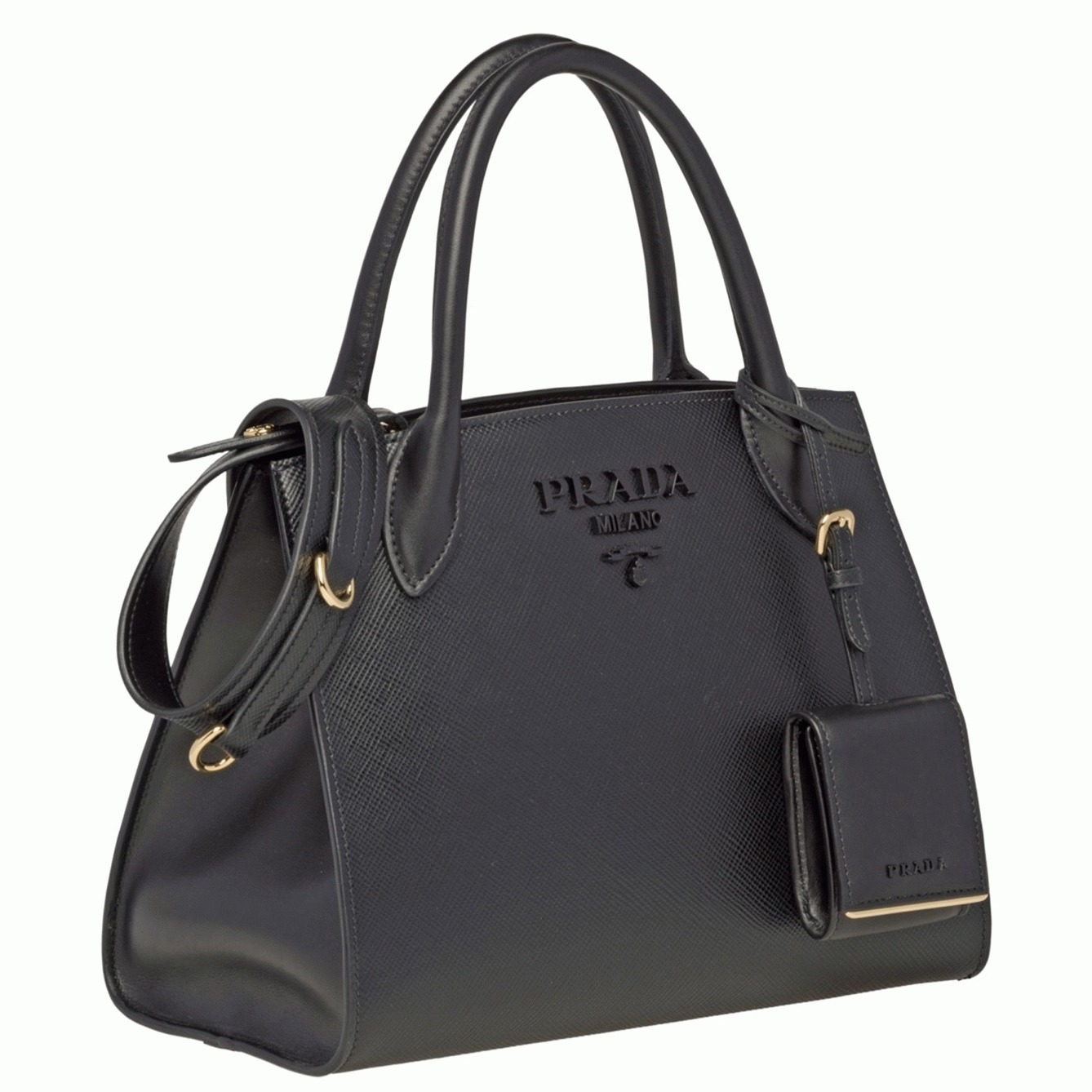 Prada Monochrome Small Bag Imitation in Black