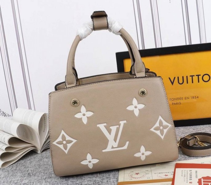 Louis Vuitton Monogram Empreinte Montaigne BB In Tourterelle Gray
