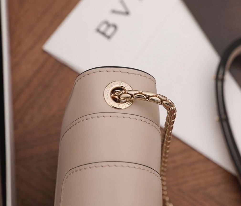 Replica Bvlgari Serpenti Forever Small Cross-body Bag Beige Calfskin