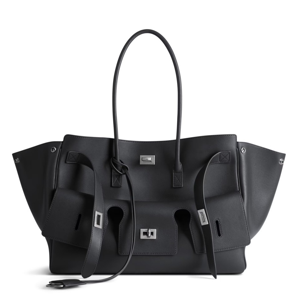 Knockoff Balenciaga Bel Air Carry All Medium Bag Noir Calfskin