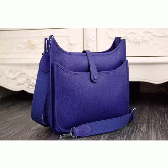 Electric Blue Evelyne III PM Bag Replica AAA Hermes Crossbody