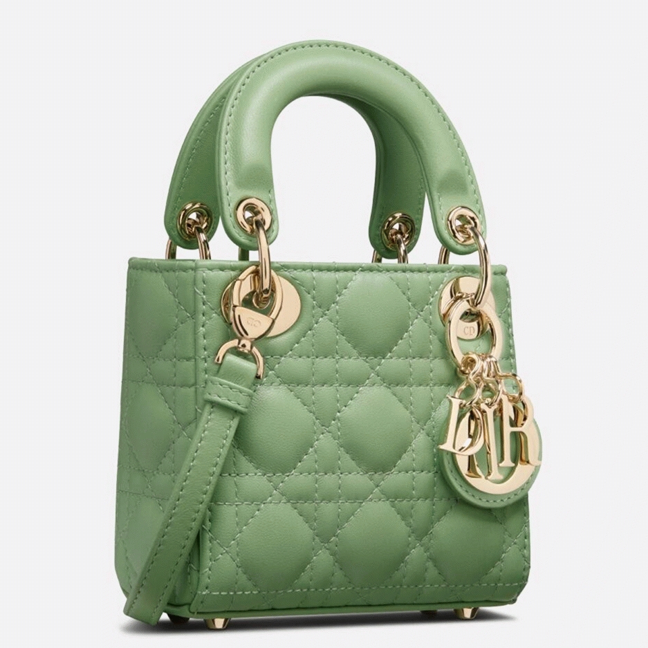 Dior Lady Dior Micro Bag Knockoff in Mint Cannage Lambskin