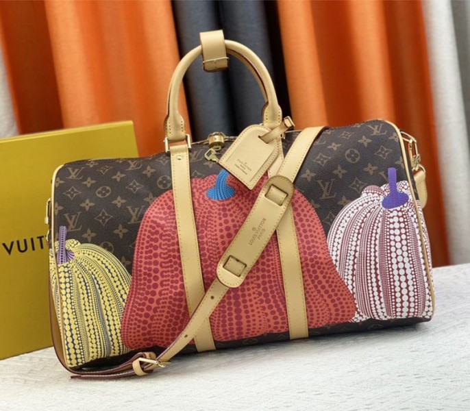 Louis Vuitton X YK Monogram Canvas Keepall 45 Luggage In Pumpkin