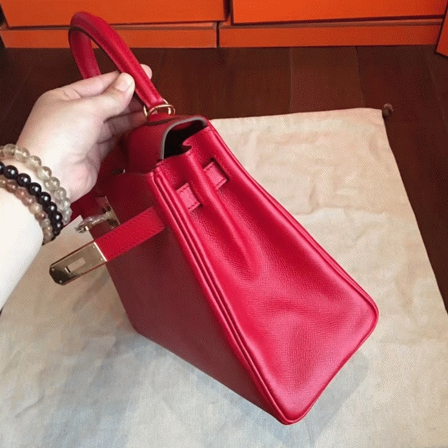 Red Epsom Replica Hermes Kelly 32cm Sellier Classic Bag